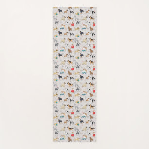 Cute Dogs Pattern Design White Yoga Mat