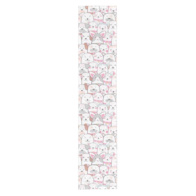 Cute Dogs Pattern Short Table Runner (Front)