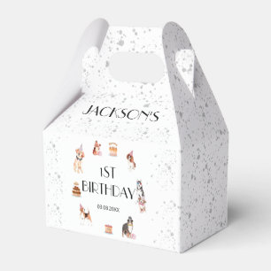 Cute Dogs Paw-Party Birthday Gable Favour Box