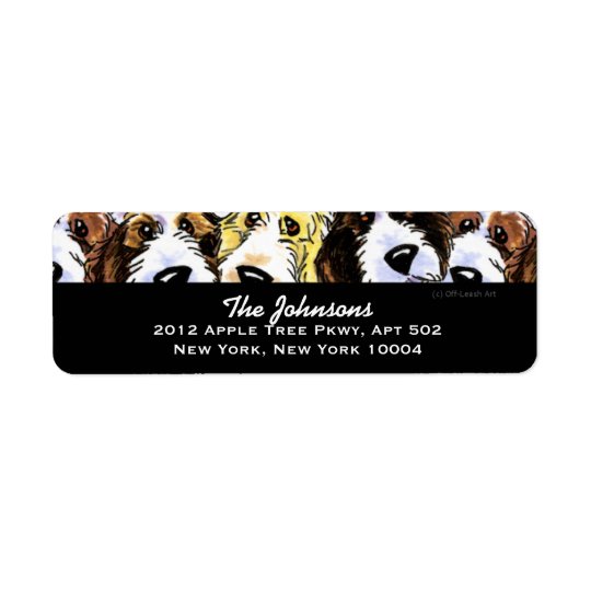 Cute Dogs PBGV Pack Custom Colour Return Address Label