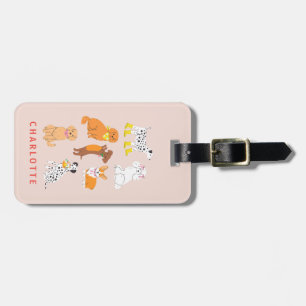 Cute Dogs Personalised Kids Luggage Tag