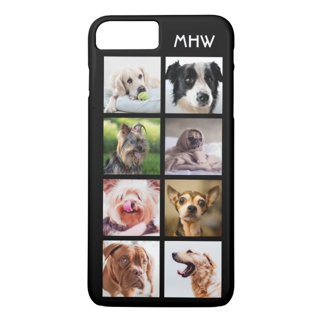Cute Dogs Photo Collage custom monogram cases (Back)