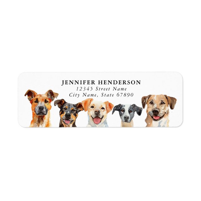 Cute Dogs Return Address Labels (Front)
