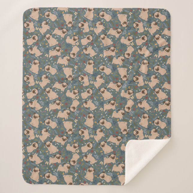 Cute Dogs Sherpa Blanket (Front)