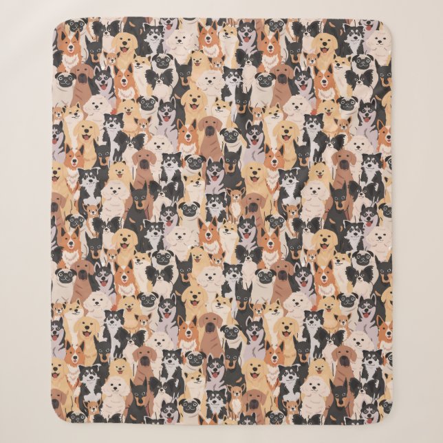 Cute Dogs Sherpa Blanket (Front)