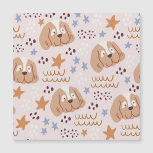 Cute dogs, stars, lines: vintage seamless