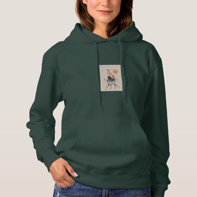 Cute Dogs with Balloons Hoodie Women's Sweatshirts (Front)