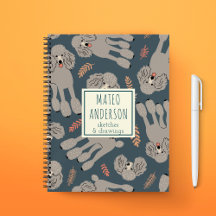 Cute Dogs with Plants Personalised Name Green