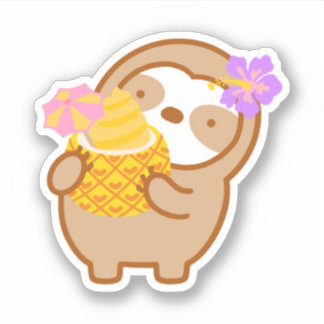 Cute Dole Whip Pineapple Soft Serve Sloth Sticker