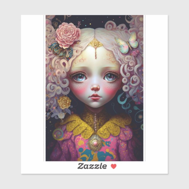 Cute Doll Girl Pink Hair (Sheet)