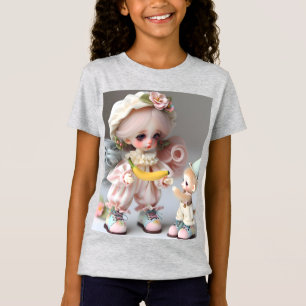 Cute Doll with a Monkey and a Banana T-Shirt