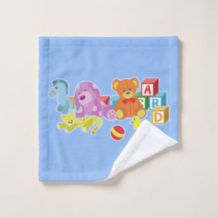 Cute Dolls (Blue) Wash Cloth
