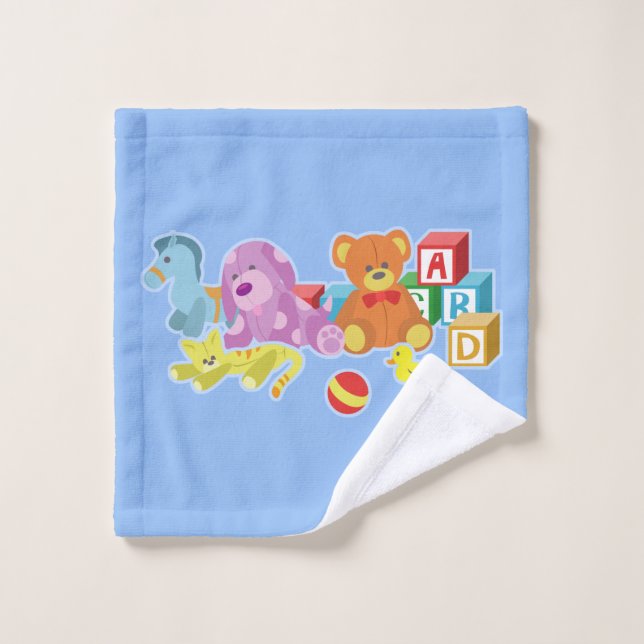 Cute Dolls (Blue) Wash Cloth (Wash Cloth)
