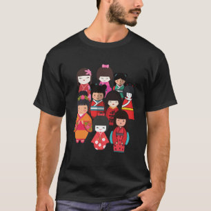 Cute Dolls Festival Hinamatsuri in celebration of  T-Shirt