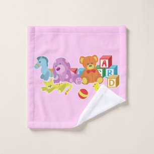 Cute Dolls (Pink) Wash Cloth
