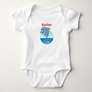 Cute Dolphin Baby Jersey Bodysuit