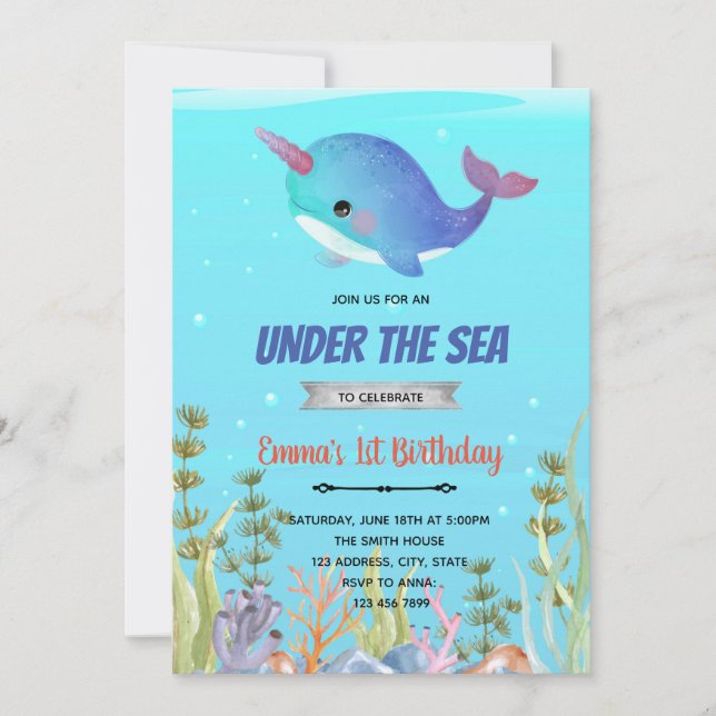 Cute dolphin birthday shower theme holiday card (Front)