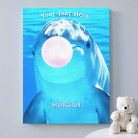Cute Dolphin, Bubble Gum Bubble, Name & Message
