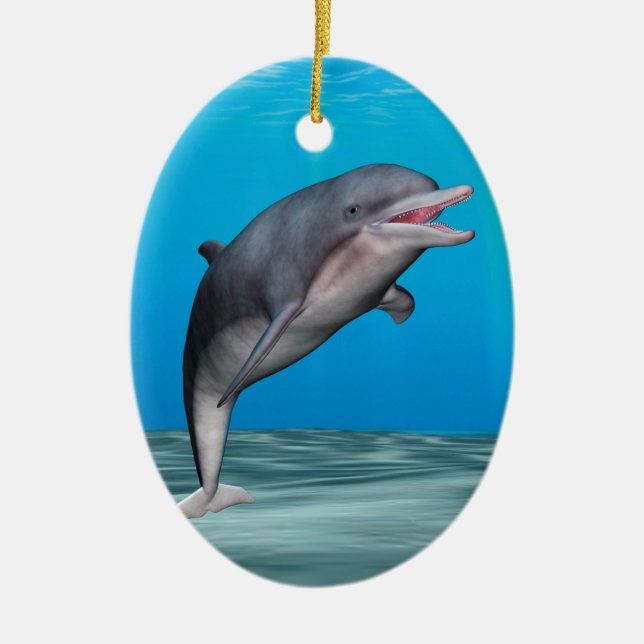 Cute Dolphin Ceramic Tree Decoration (Front)