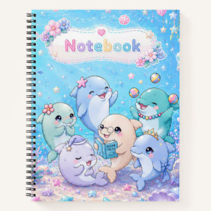 Cute Dolphin Friends Hardcover Notebook