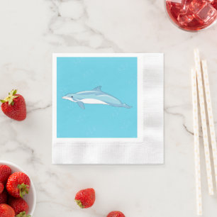 Cute Dolphin Kids Birthday Party Napkin