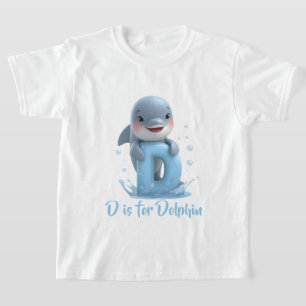 Cute Dolphin Kids T-Shirt   D is for Dolphin Alpha