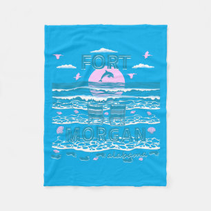 Cute Dolphin Lover Family Fort Morgan Al Family Fleece Blanket