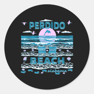 Cute Dolphin Lover Family Perdido Beach Al Family Classic Round Sticker