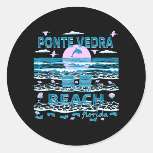 Cute Dolphin Lover Family Ponte Vedra Beach Fl Classic Round Sticker