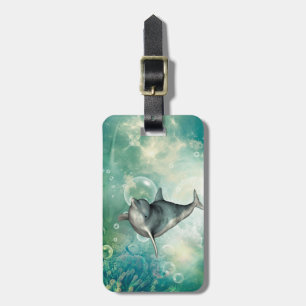 Cute dolphin luggage tag