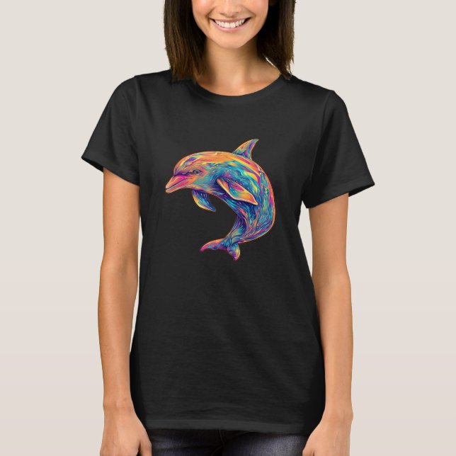 Cute Dolphin Men Women Kids Aquatic Ocean 18 T-Shirt (Front)