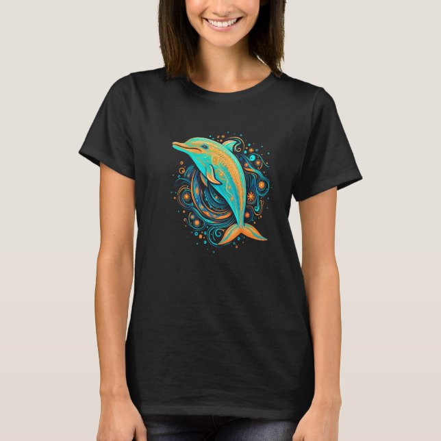 Cute Dolphin Men Women Kids Aquatic Ocean 35 T-Shirt (Front)