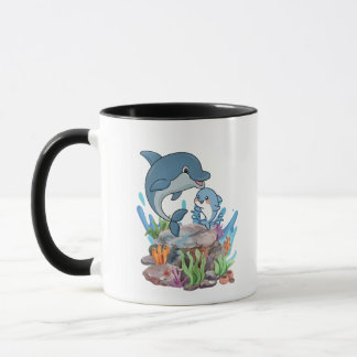 Cute Dolphin Mum and Baby Coffee Mug