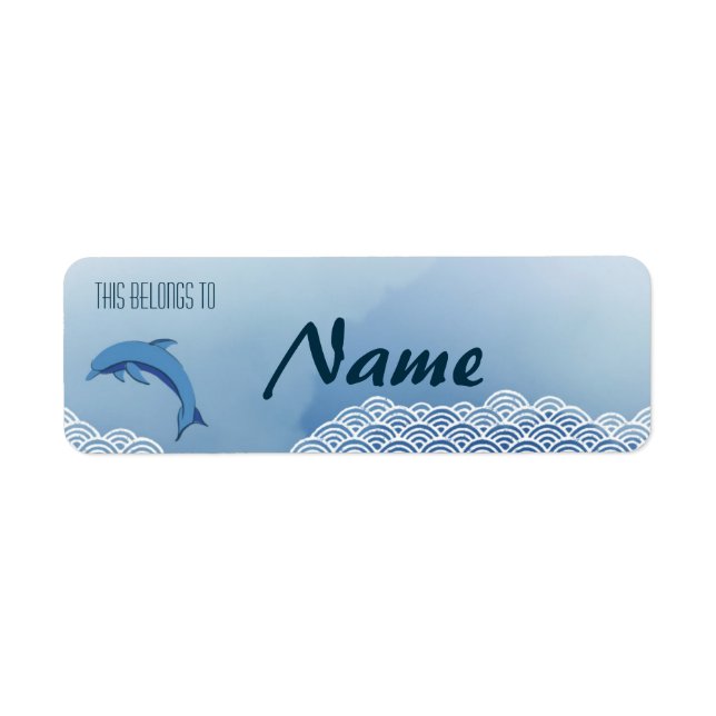 Cute Dolphin Name Labels (Front)