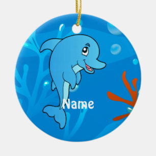 Cute Dolphin Ocean Beach Ornament