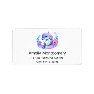 Cute Dolphin Sea Creature Address Label