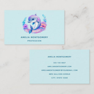 Cute Dolphin Sea Creature Business Card