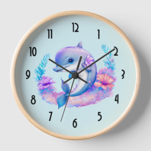 Cute Dolphin Sea Creature Clock