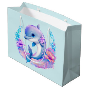 Cute Dolphin Sea Creature Large Gift Bag