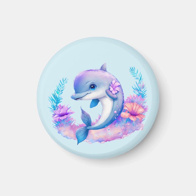 Cute Dolphin Sea Creature Magnet (Front)