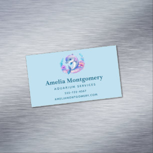 Cute Dolphin Sea Creature Magnetic Business Card