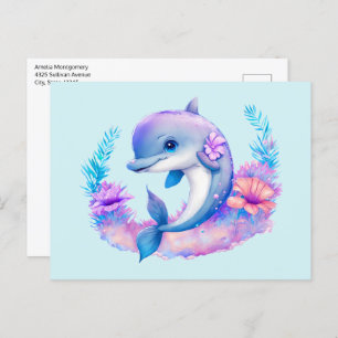 Cute Dolphin Sea Creature Postcard