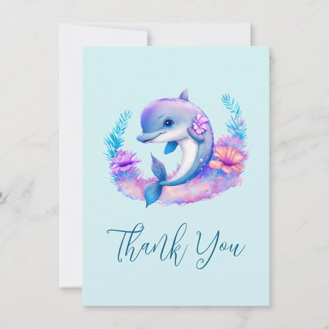 Cute Dolphin Sea Creature Thank You (Front)