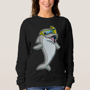 Cute Dolphin Snorkel Sea Animal Whale Lover Cool M Sweatshirt