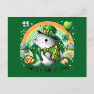 Cute Dolphin St Patrick's Day Kids Holiday Postcard