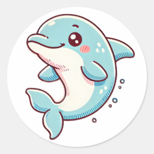 Cute Dolphin Sticker – Playful and Ocean-Inspired