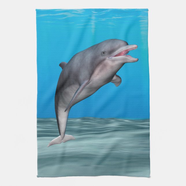Cute Dolphin Tea Towel (Vertical)
