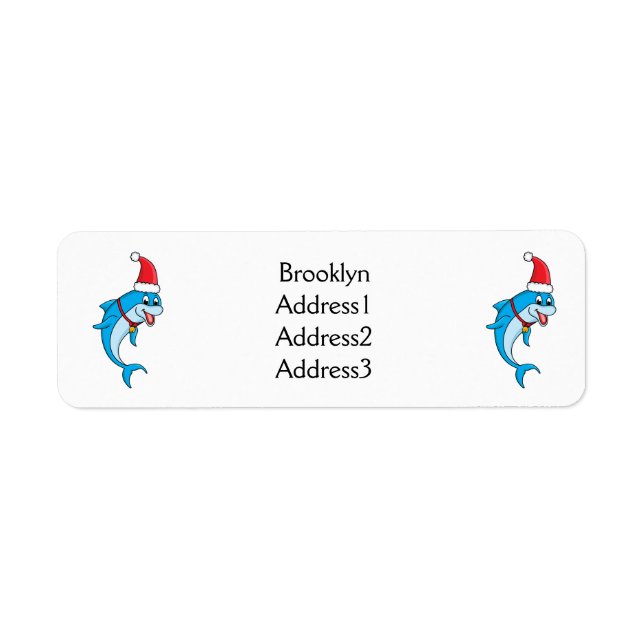Cute dolphin with Santa hat cartoon (Front)