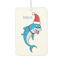 Cute dolphin with Santa hat cartoon