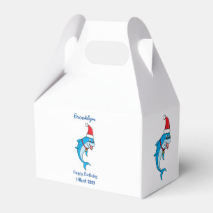 Cute dolphin with Santa hat cartoon Favour Box